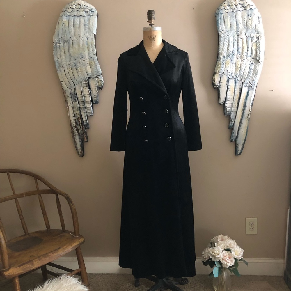 Velvet Double-breasted Coat